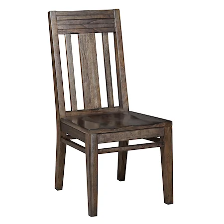 Contemporary Slat-back Side Chair with Grooved Mouldings